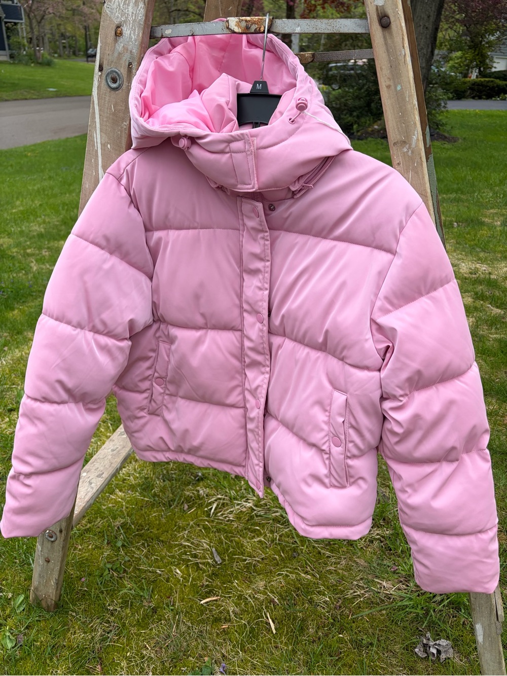 Forever 21 Pink Puffer Hoodie Jacket medium